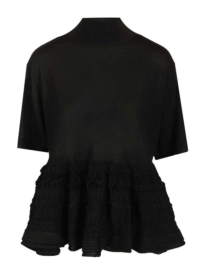 AlaÏA Cryoline Wool Top Knitwear - Black | 38f69fa2236d83839d56751732a0f0fe0d9fed88