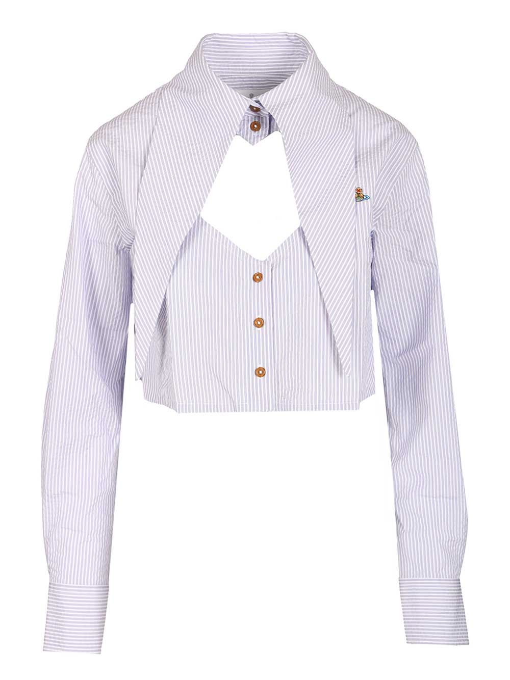 Vivienne Westwood Shirt With Heart Cutout Shirts - White | 9c057e4734a929b8c787a39f654a6fe6794f04b5