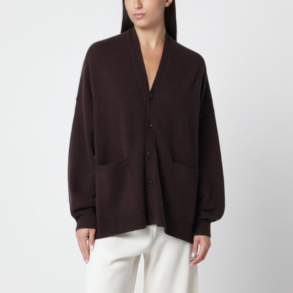 Dark Brown Tokio Cardigan In Cashmere Blend