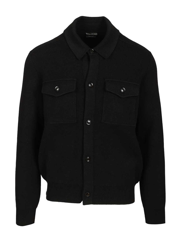 Tom Ford Wool And Cashmere Overshirt Knitwear - Black | f7e5b8d453435c95cb404f50b7535703f0bf2ef3
