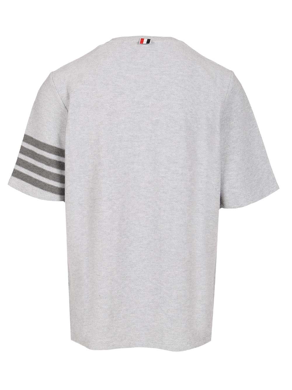 Thom Browne Short-Sleeved Cotton T-Shirt - Grey | aa0e7ec814eeb44f6c10b9c306706b50d09bfbd2