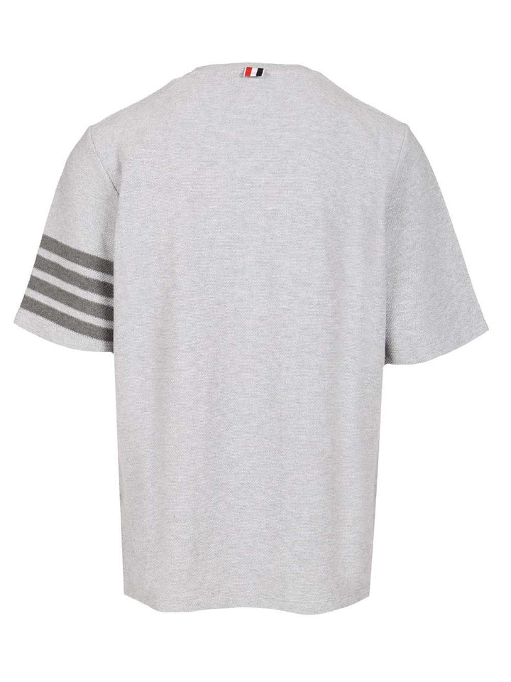 Thom Browne Short-Sleeved Cotton T-Shirt - Grey | aa0e7ec814eeb44f6c10b9c306706b50d09bfbd2