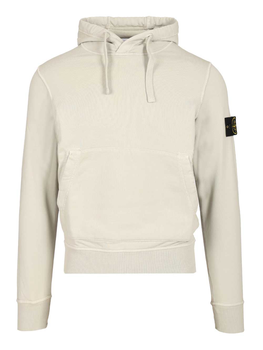 Stone Island Organic Cotton Hooded Sweatshirt Sweatshirts - Grey | 9c415f18966c72bace3860411ff449d86cdb40d6