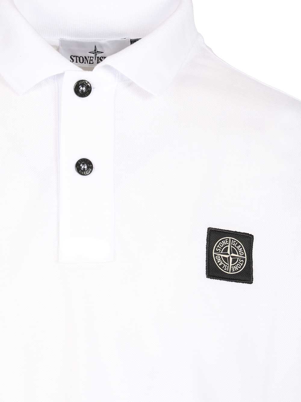 Stone Island Ss Polo 95% Organic Cotton / 5% Elastane Piqué Polo shirt - White | 71d4354eaab04df13b185338594634d15201369d