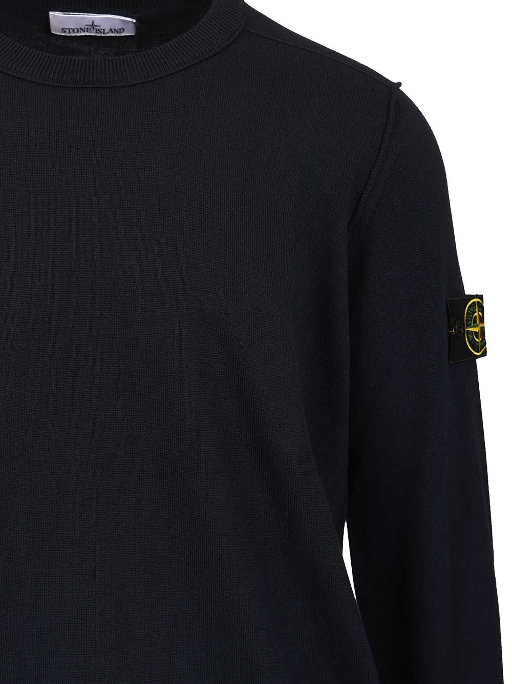 Stone Island Crew Neck Soft Organic Cotton Knitwear - Blue | 1b5c807b9c6f7595a9a832203e94427c7350c93d