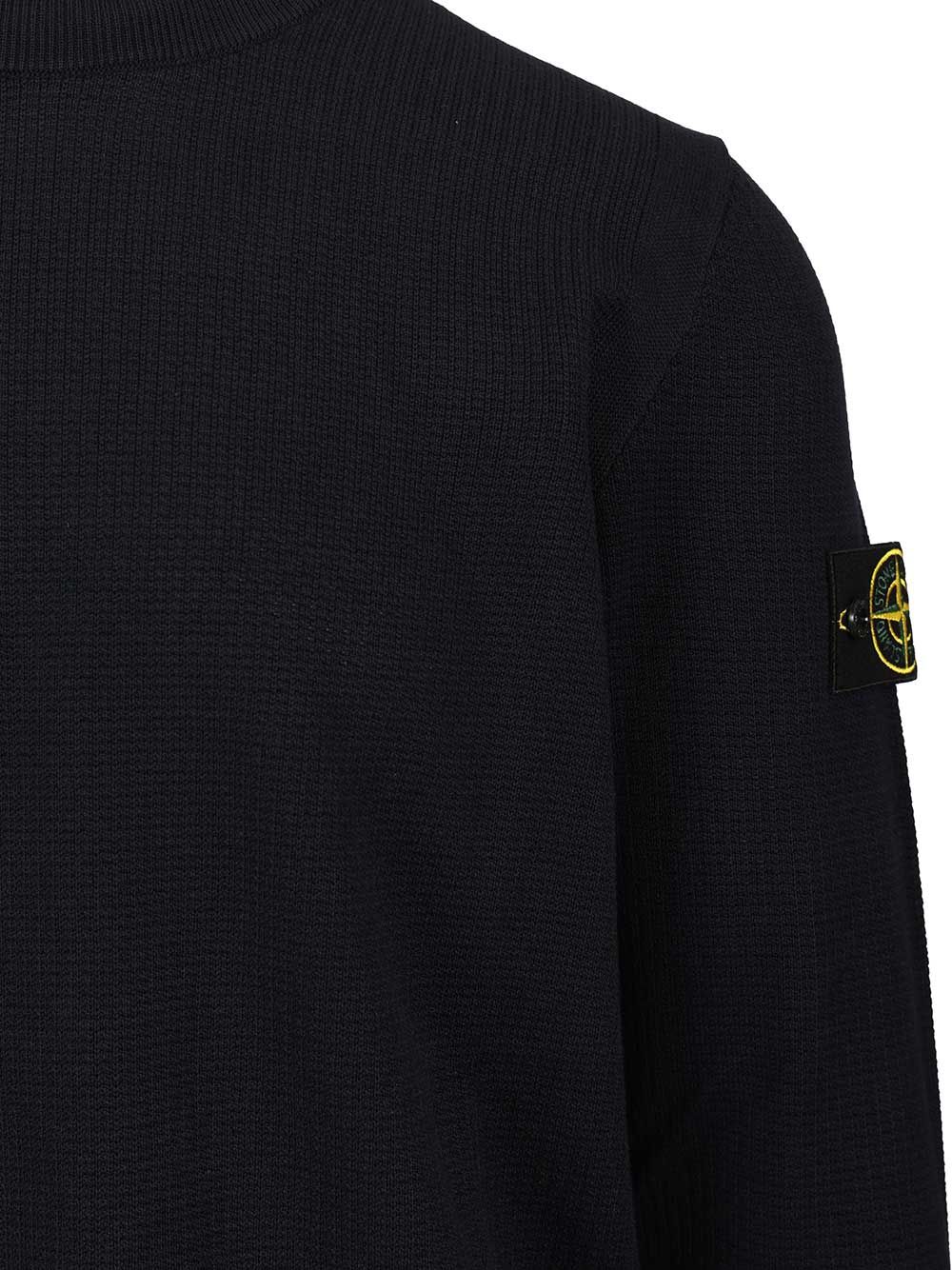 Stone Island Micro-Stitch Cotton Sweater Knitwear - Blue | 7a370b8744015d15c3d47cfd184b9269b864f490