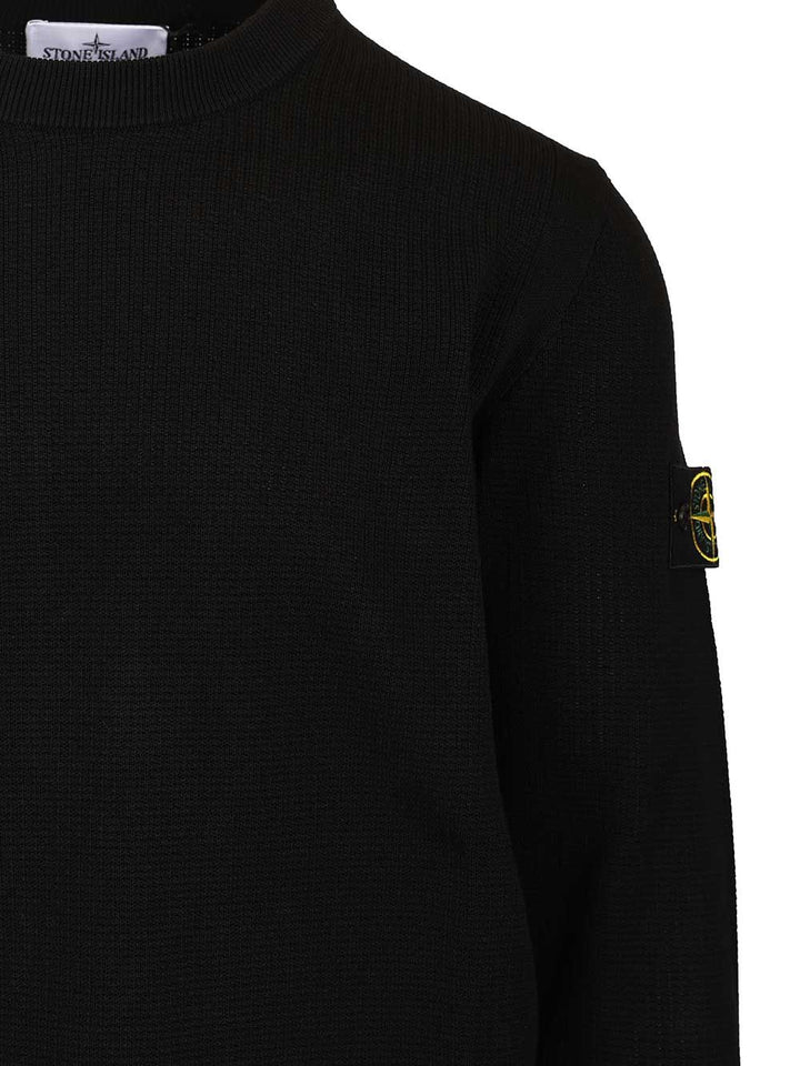 Stone Island Micro-Stitch Cotton Sweater Knitwear - Black | 57600934c02fdb0e1ba938049493af68db706860