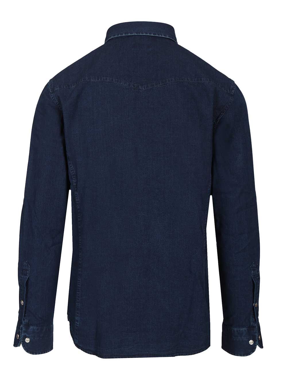 Tom Ford Denim Light Poplin Slim Fit Western Shirt Shirts - Blue | feedc18c040dff969bfa857b0ddbeb550f14f2ac
