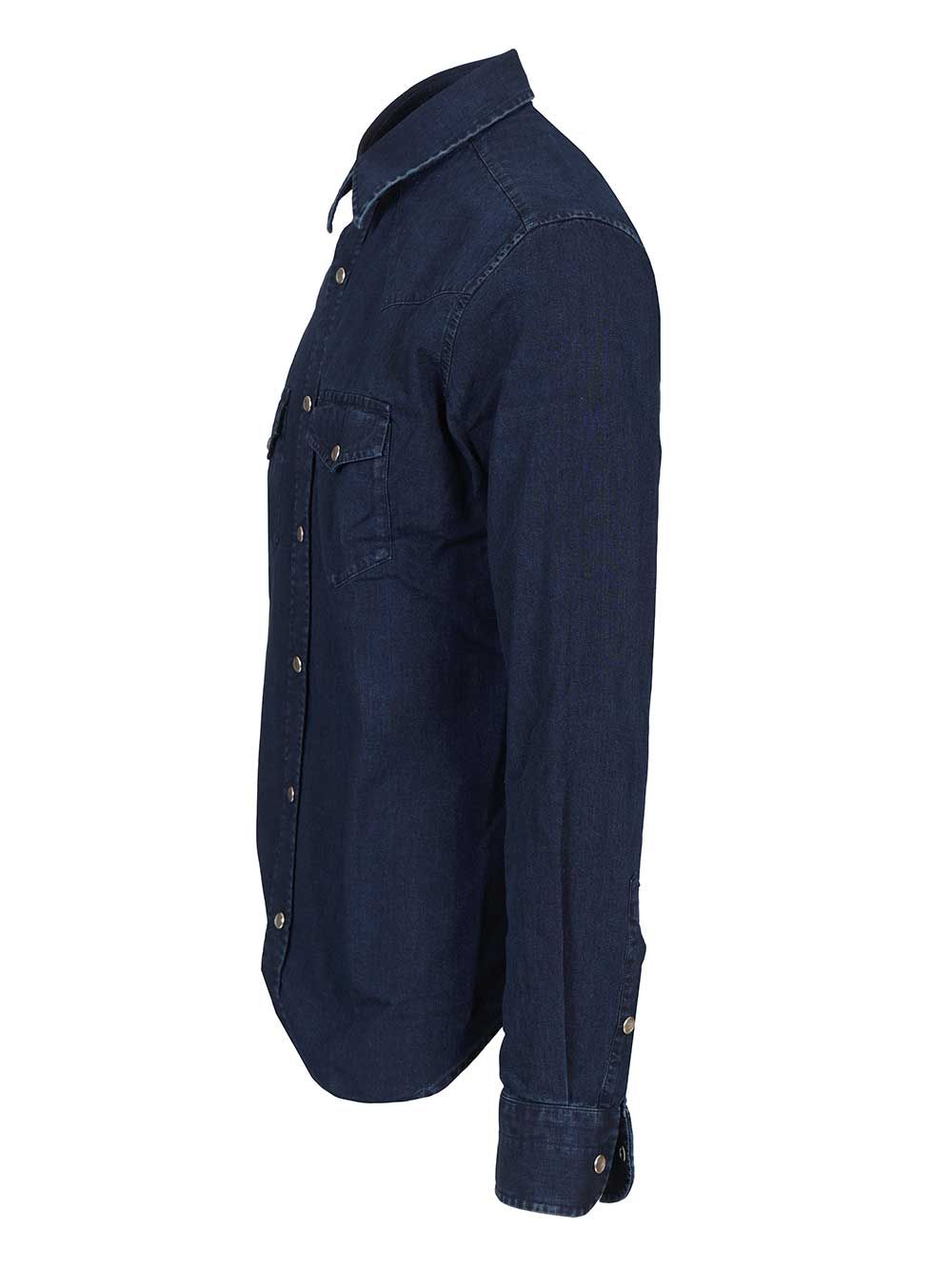 Tom Ford Denim Light Poplin Slim Fit Western Shirt Shirts - Blue | 9061593e5d6861870608a15e3c03e8d76ed10756