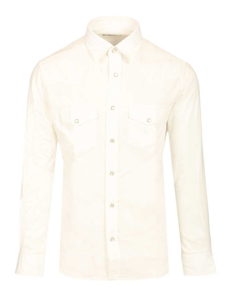 Tom Ford Light Western Twill Slim Fit Shirt Shirts - White | 7d24ec4b35c53fbc7a86f624486c1063b39f463e