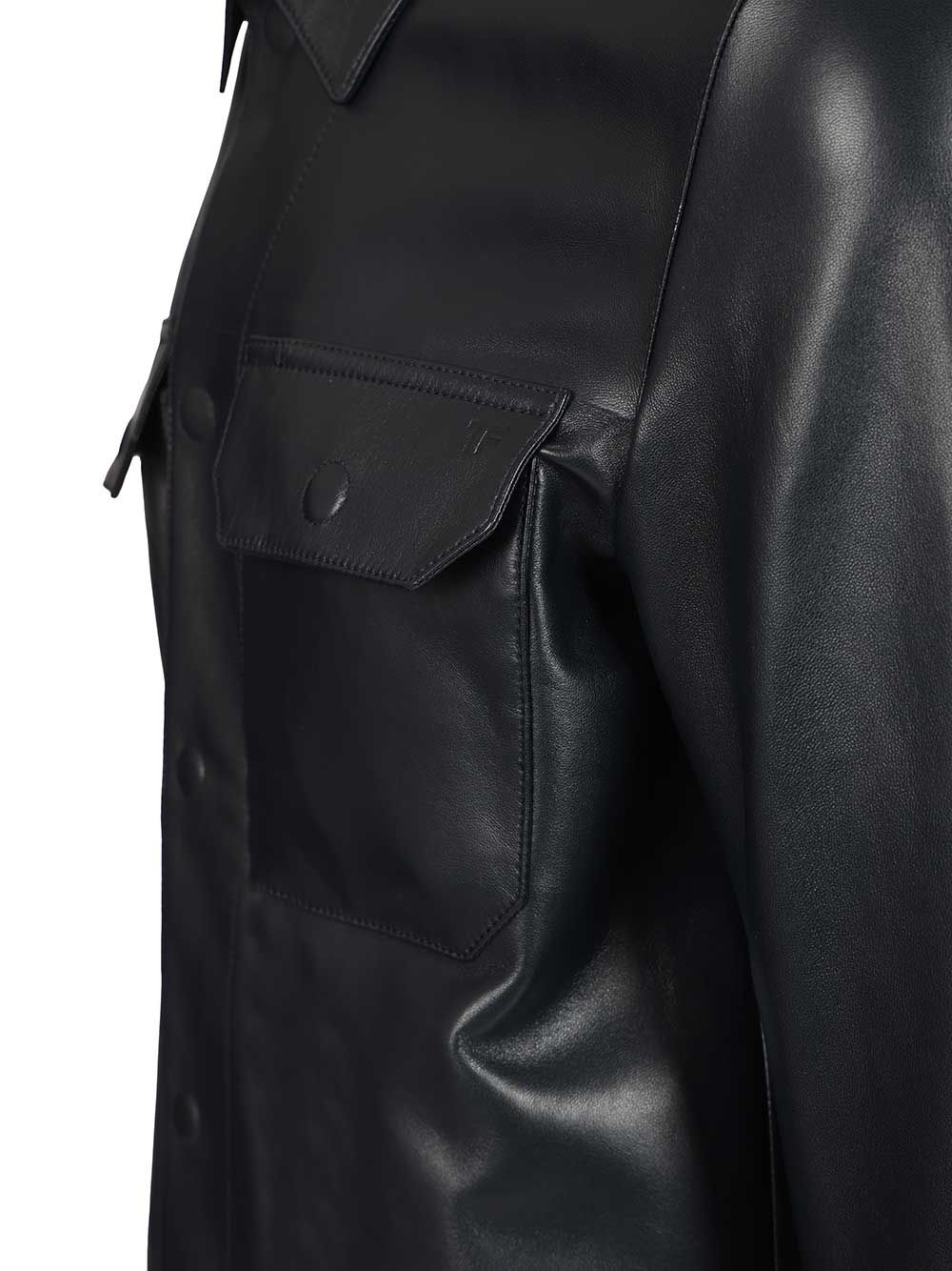 Tom Ford Leather Jacket Jackets - Blue | 19970e940ba5ed6f42a433f1a2491bfe6d1edf9b