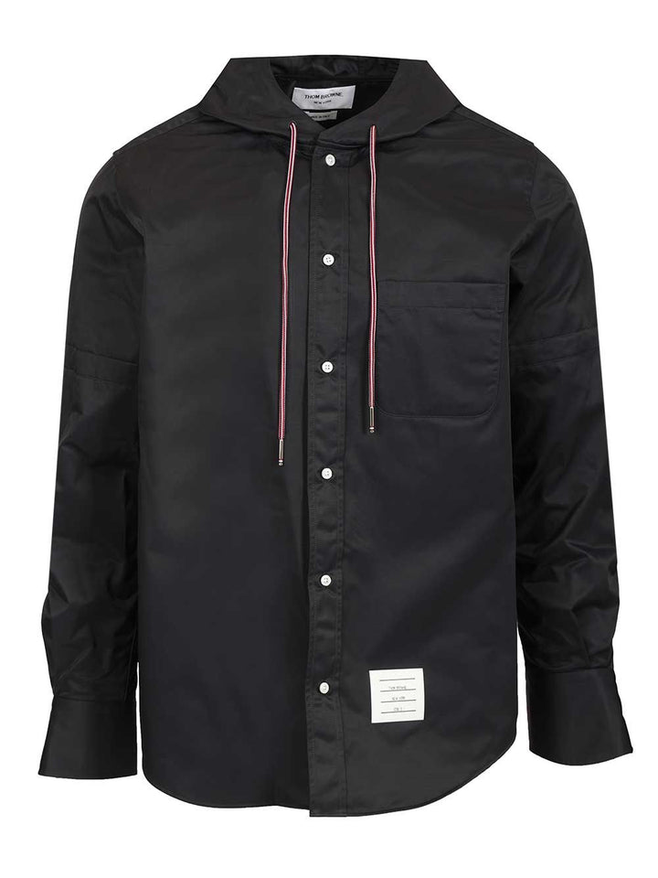 Thom Browne Nylon Hooded Shirt Shirts - Blue | d2cd18dcade02f7c4db333efcc89f2952880495b