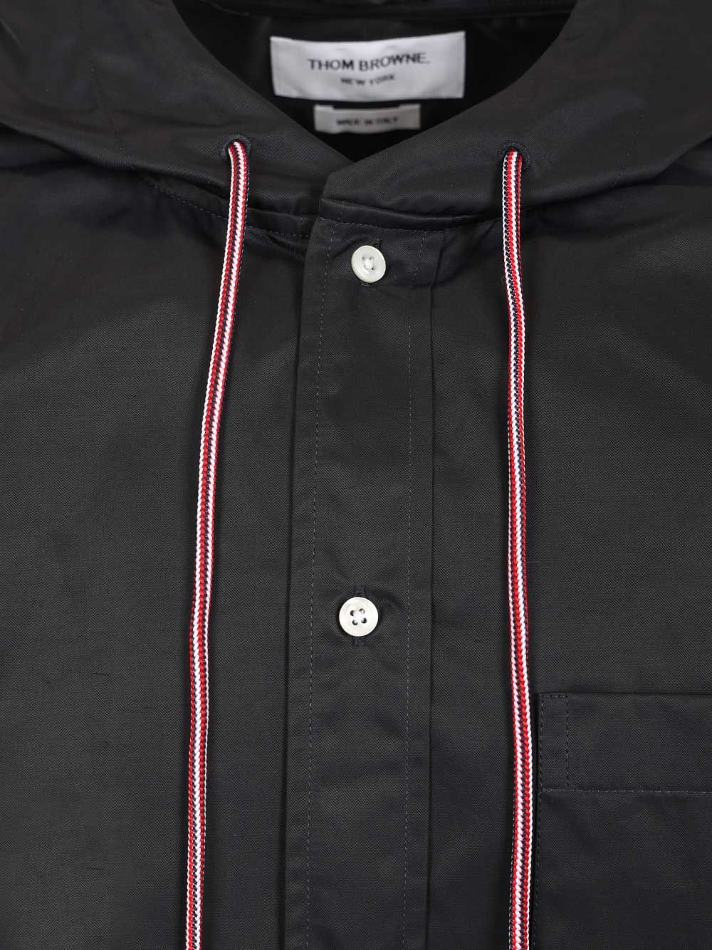 Thom Browne Nylon Hooded Shirt Shirts - Blue | d888f90903711d1f510fd510f44d9e89008ff433