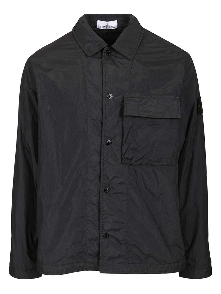 Stone Island Garment Dyed Crinkle Reps Ny, Recycled Nylon Shirts - Blue | 34620cc4ce0b378c4f72a53dcdb4f80b060e3798