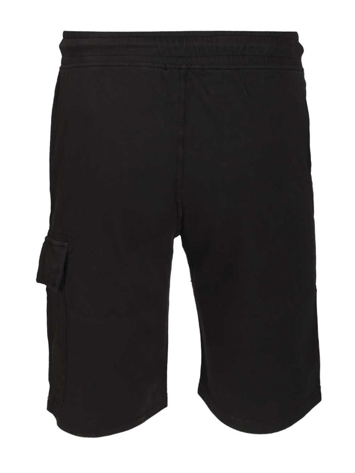 C.P. Company Light Fleece Cargo Lens Sweatshorts Trousers - Black | 3d2360939994f2ce09a8b79953a934477a6a3519