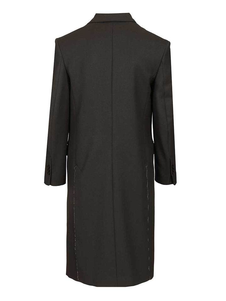 Ami Double-Breasted Wool Coat Coats - Grey | 3844e76dc1f031b40e8556e440dd1924eb84217c