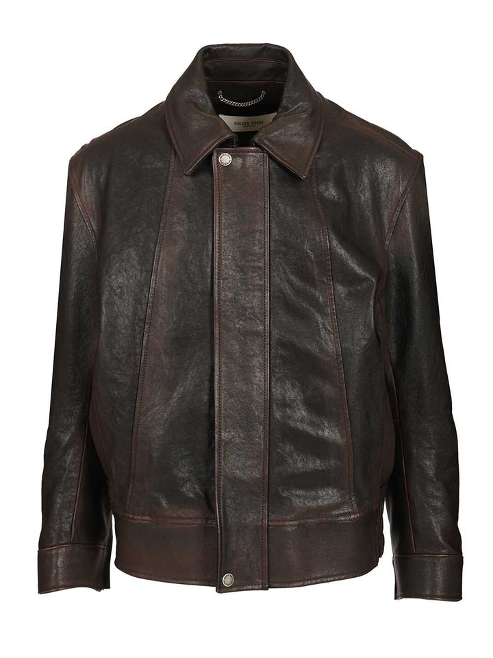 Golden Goose Deluxe Brand Nappa Bomber Jacket Jackets - Bordeaux | e0c94f58ee3ed783fe92b4c45bc747a96deab4d9