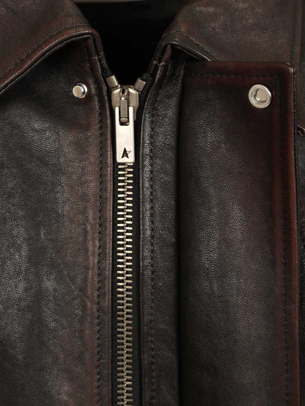 Golden Goose Deluxe Brand Journey M's Bomber Jacket Prince Nappa Leather Jackets - Blue | 7e7479b64383213cadde0cc41718e23936bc26d9