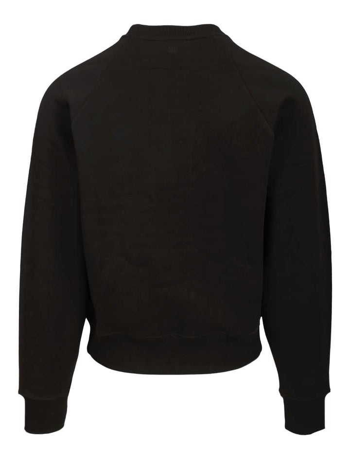 Ami Heavy Loopback Organic Cotton Fleece Sweatshirts - Black | 35a8702cdebdeaa9223c7ae6d9f44e0f5989350d