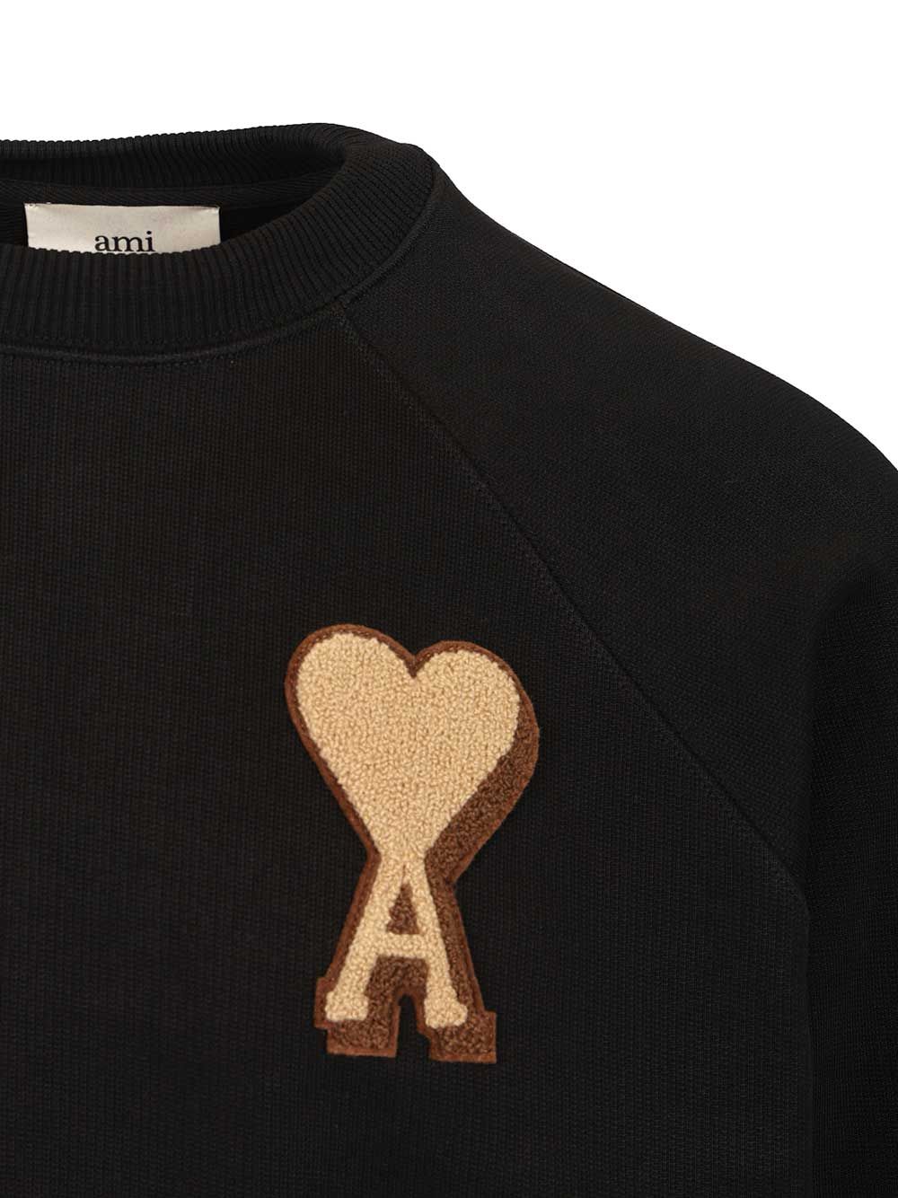 Ami Heavy Cotton Sweatshirt Sweatshirts - Black | c68c60ce4a320ab920874b7d7b6a18afb442c7fd