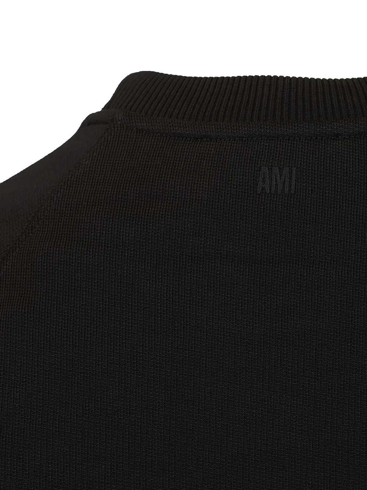 Ami Heavy Loopback Organic Cotton Fleece Sweatshirts - Black | 257b0420502a2dd051f2ea0236b235825e1008f1
