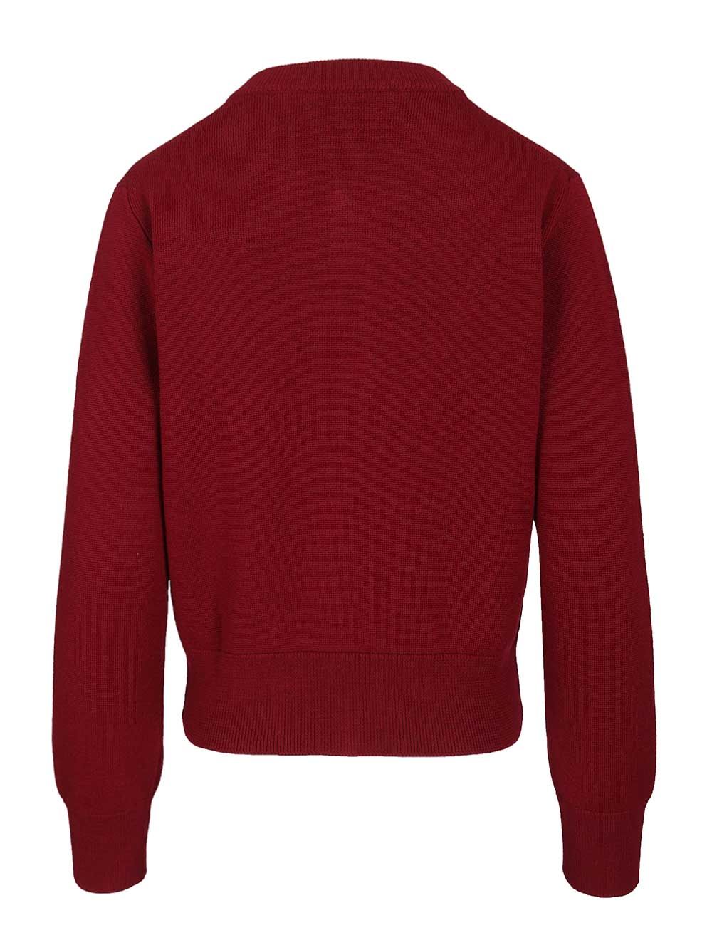 Ami Merino Wool Cardigan Knitwear - Red | 67a4d04811bd8475961e5924a5103eeba4aa8122