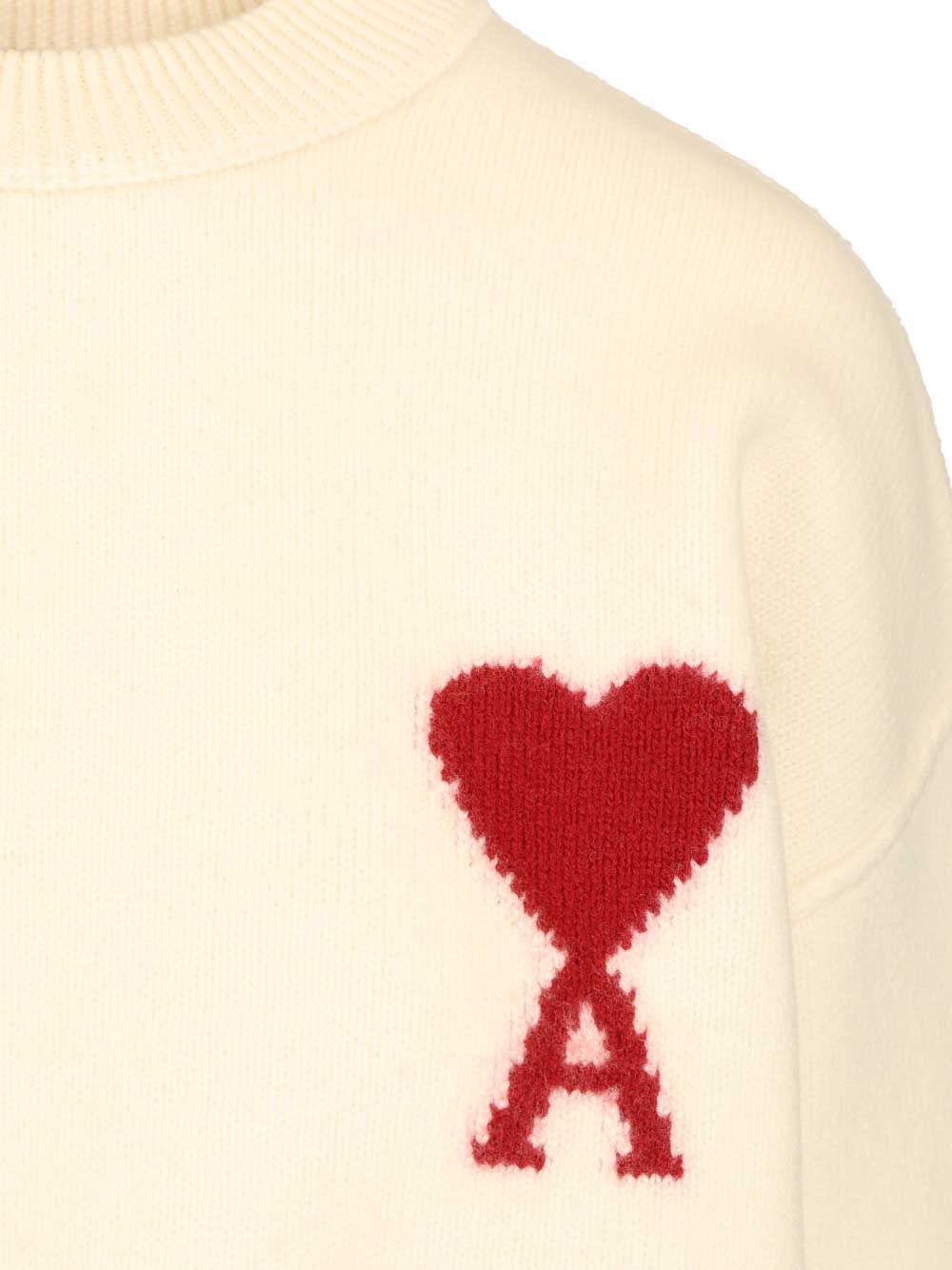 Ami Ami De Coeur Knitwear - White | 728aec986249d27370e422d744d2fbc8649a38ac