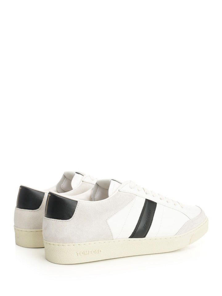 Tom Ford Suede + Grain Leather Low Top Sneakers - White | 52b9e77ba0f3976b9daf9c5244aeb84d4c6516cf