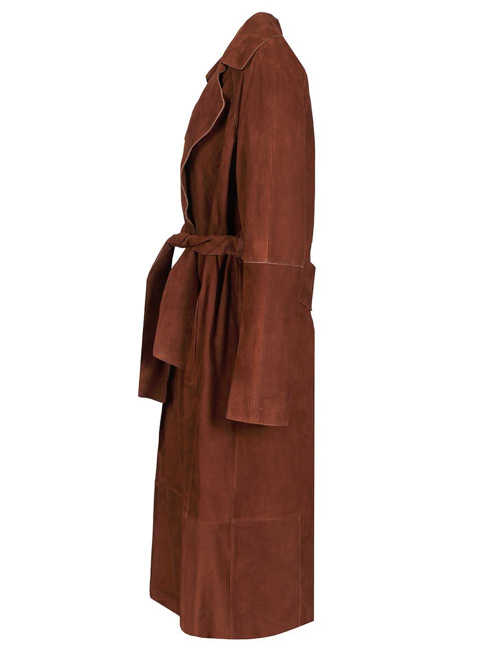 Arma Yava Lamb Suede Coats - Brown | 73a685e293a1e7a4e86ca35edc54e0bad6bc181a