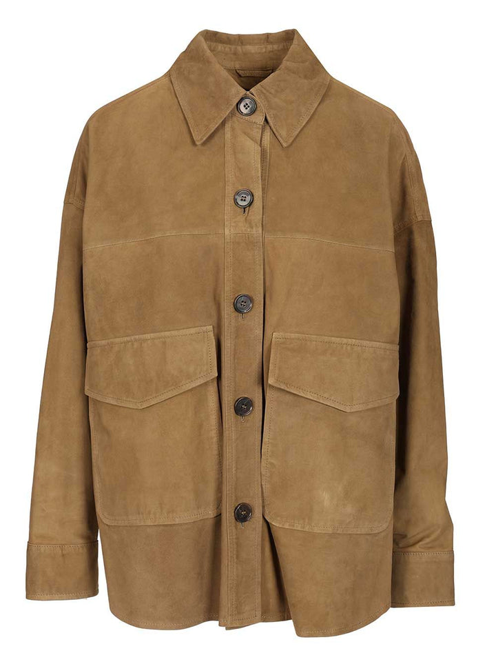 Arma Kaylee Lamb Suede Jackets - Green | 77d2f1280a85cf6d99bc46e7964c8547890a5643