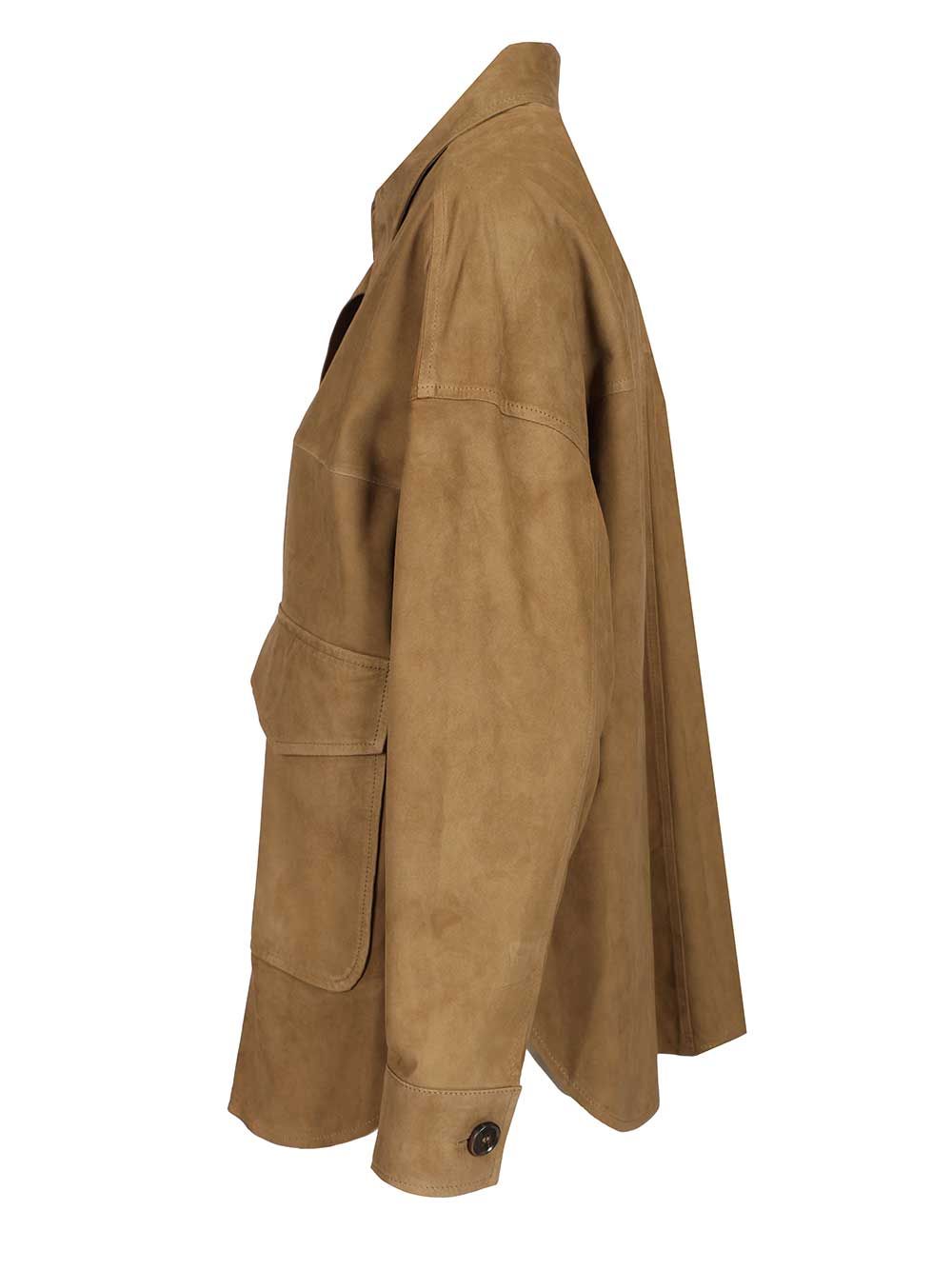 Arma Kaylee Lamb Suede Jackets - Green | b58c5c8689fd1519a8d696da7fc83abf69447045