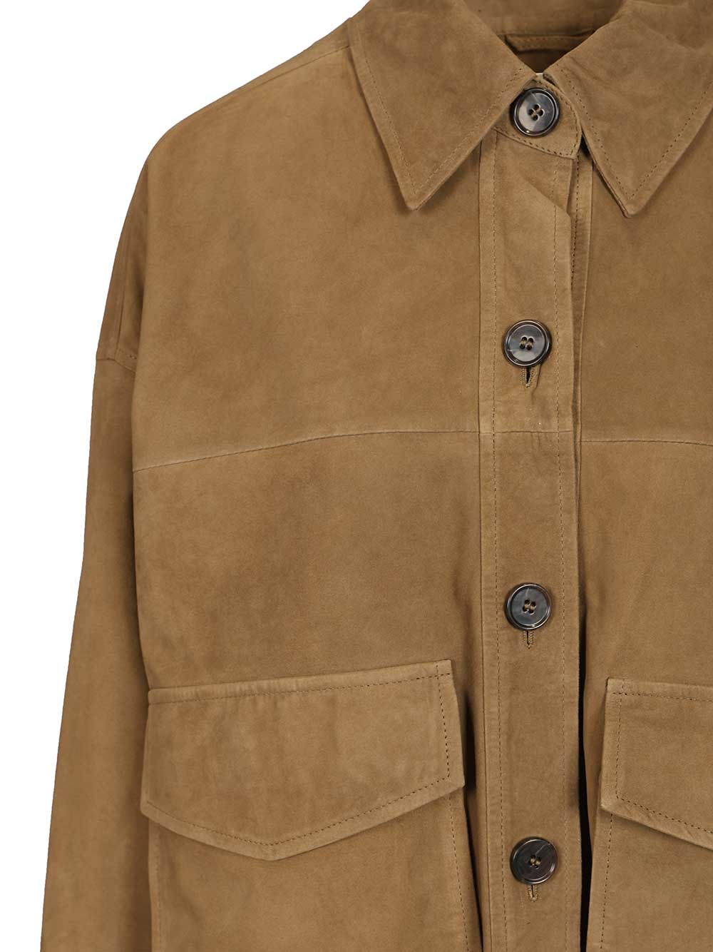 Arma Kaylee Lamb Suede Jackets - Green | 05ac7d4d0995403dc1cb125952b421086e0bab67