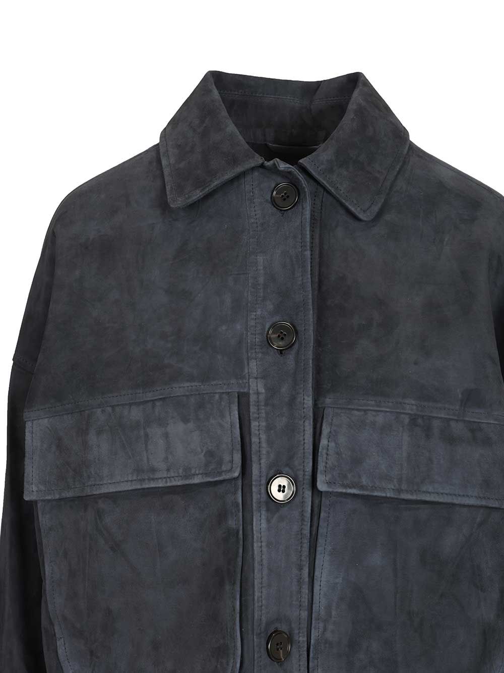 Arma Miri Lamb Suede Jackets - Blue | a6a1fbf092dbcd879532bb2653a3440d8243ae71