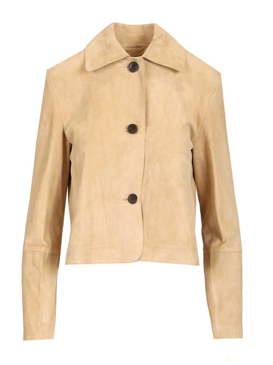 Emy Goat Suede Jackets Beige