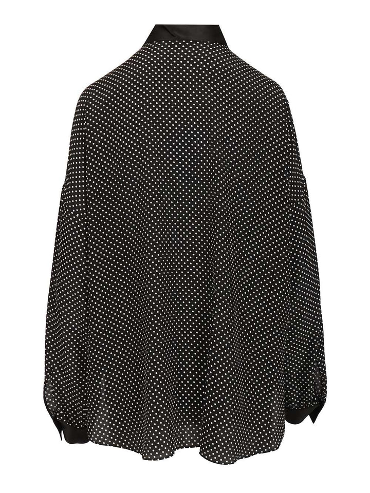Tom Ford Polka Dot Silk Satin Blouse With Lavallière Collar Shirts - Black | 86c432db87a1e1d6c01148d363eef62f3293f76e