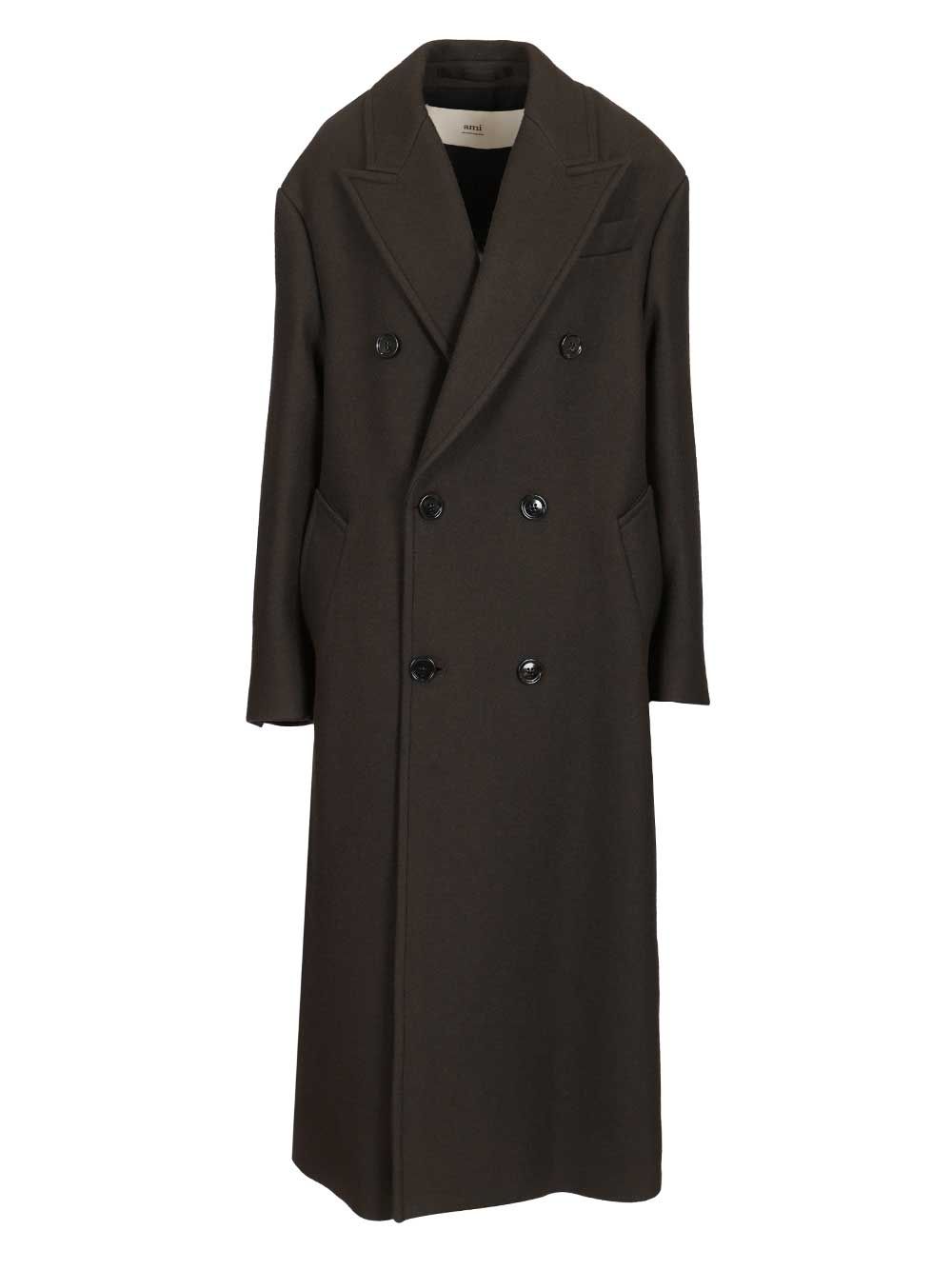 Ami Long Double-Breasted Coat Coats - Black | 2fe319003e3c2d19b6b11a71a9569a3261ec0742