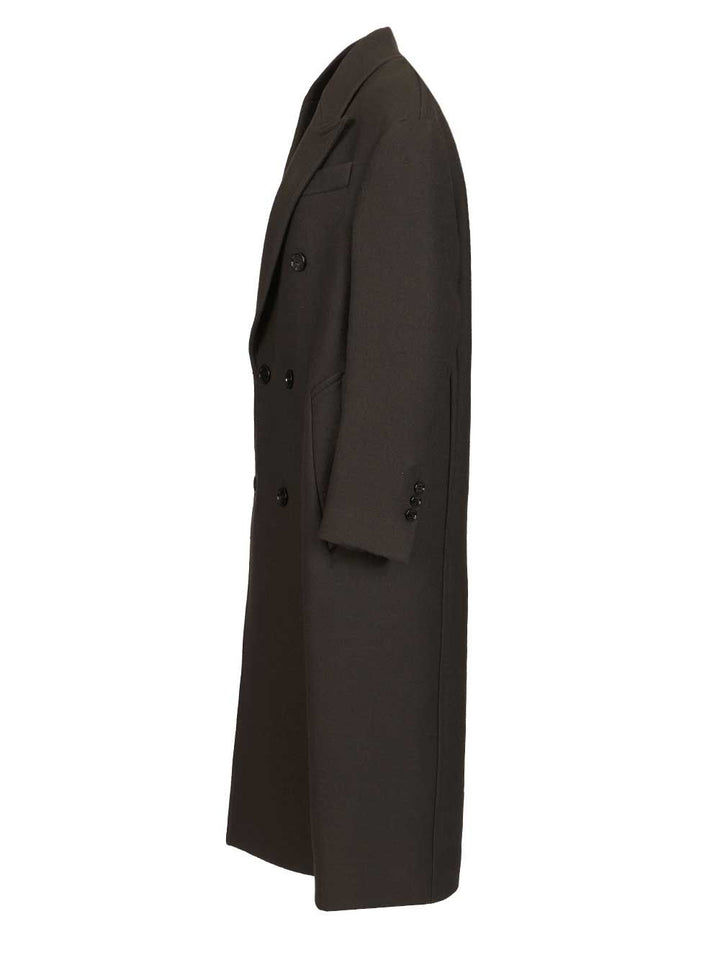 Ami Long Double-Breasted Coat Coats - Black | 15af774815297462da284bd081c930c75785a8bc