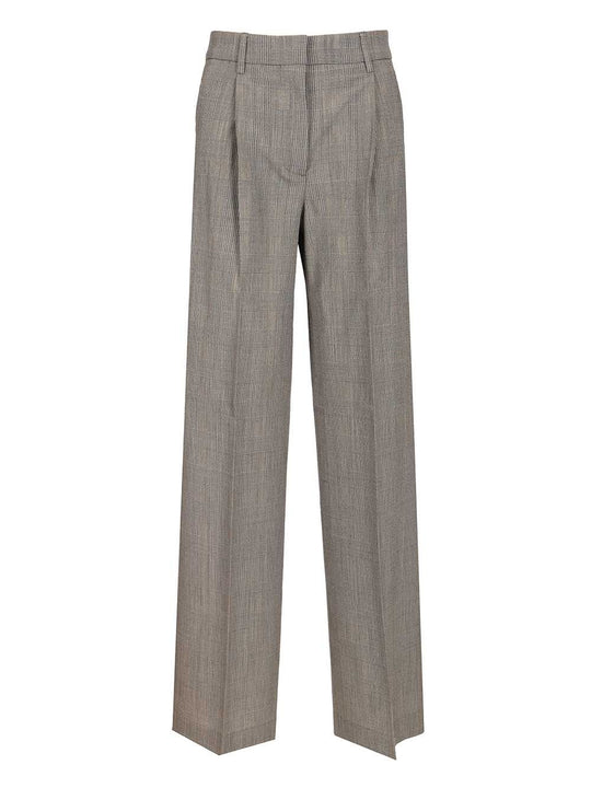 Oversized Prince Of Wales Trousers Grey