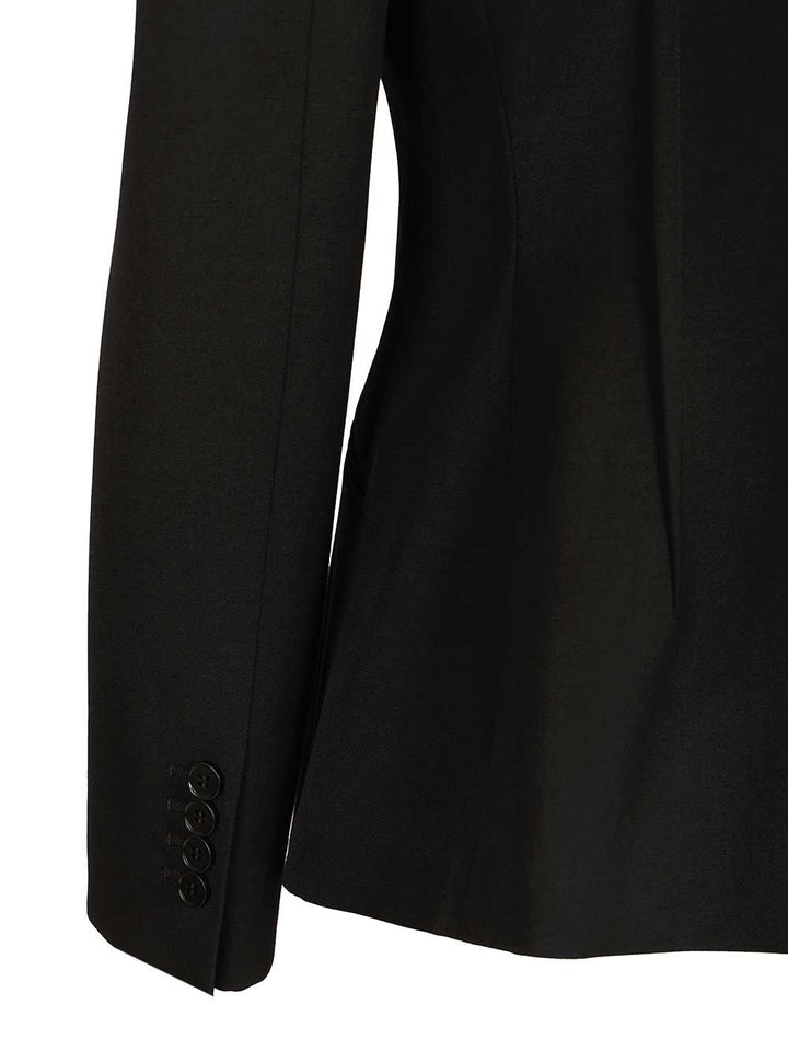 Mcqueen Single-Breasted Jacket With Chainmail-Style Embroidery Jackets - Black | e6266d0dd972e7db1ca2ada1d4e3b9e35f529401