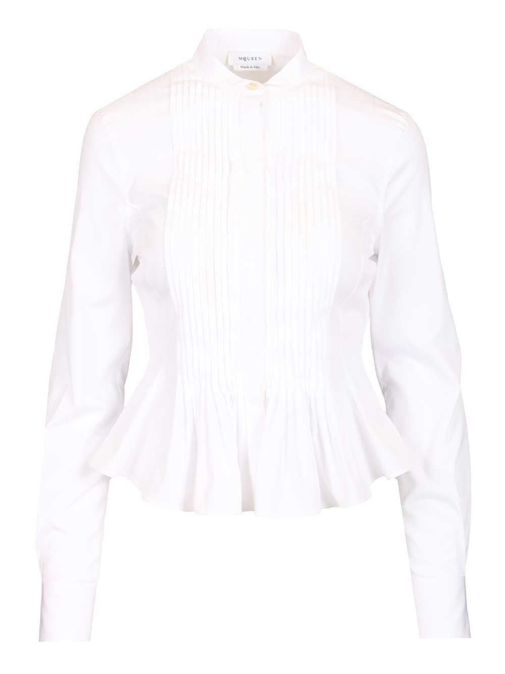 Mcqueen Dbl Layer Crop Shirt Shirts - White | 6bb16a257379a30c521bce444aee2515944af8b4