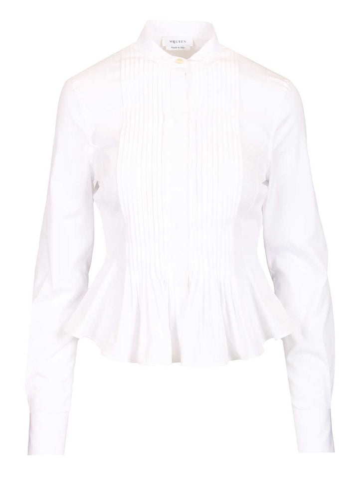 Mcqueen Ruffled Shirt Shirts - White | 6bb16a257379a30c521bce444aee2515944af8b4