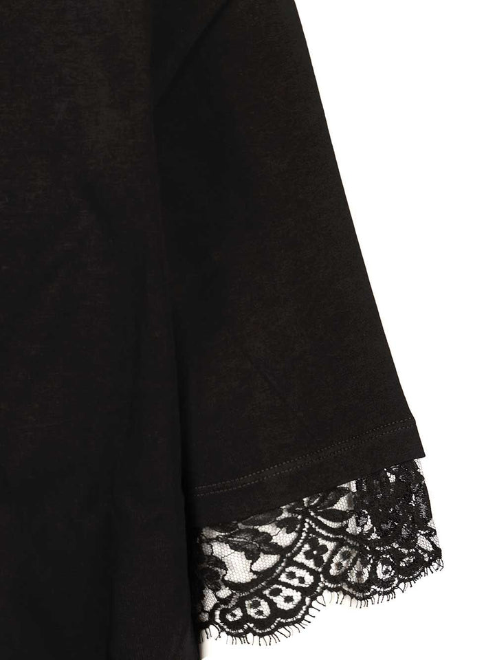 Mcqueen Lace Layer T-Shirt - Black | 690ba647c7bd12cc4517422311dbb836f0e50db1
