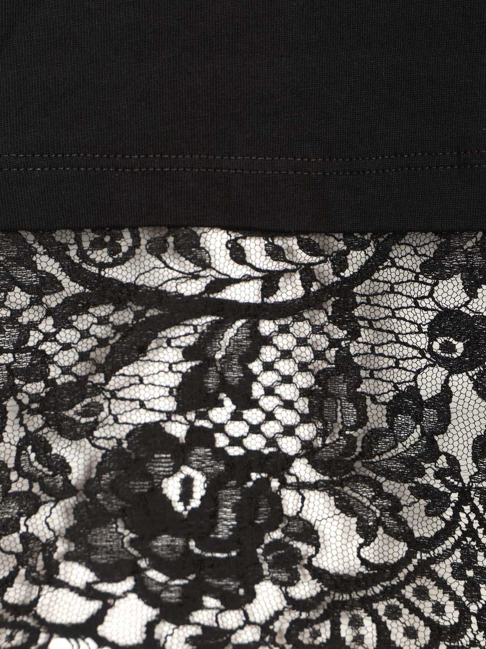 Mcqueen Lace Layer T-Shirt - Black | 16401b9135cee80aa9bd0a2cd31dc8dff05cc263