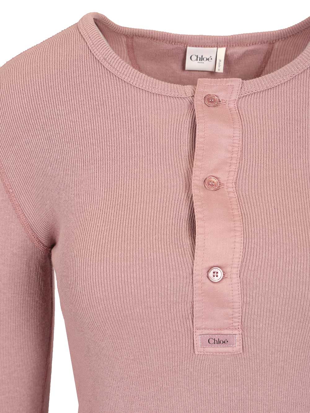 Chloe' Cotton Henley Shirt Sweatshirts - Rose | e2ab516b42333104f034bcd4cfea6ea988cfac62
