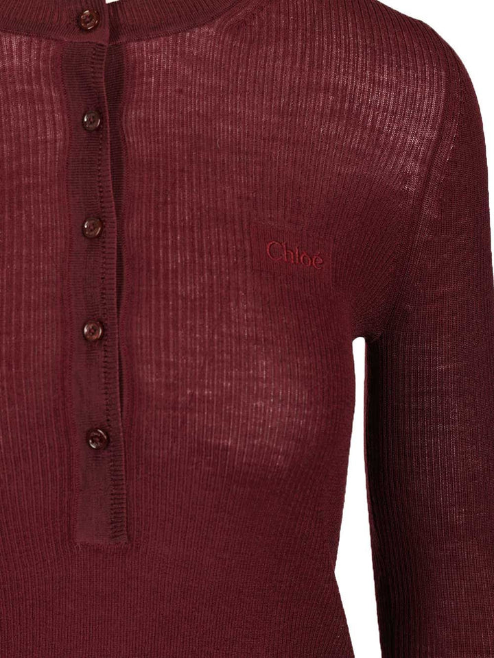 Chloe' Henley T-Shirt - Bordeaux | ddfbcedf41ef4b79336d0f76910662c66e4bf9df