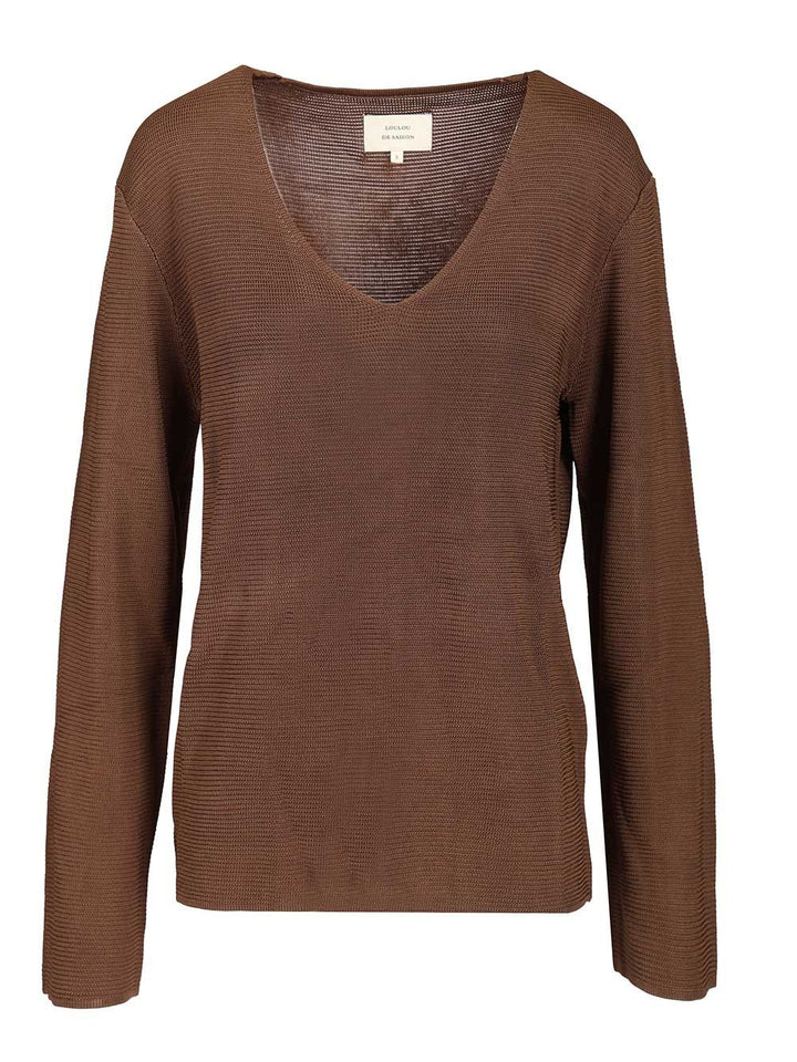 Loulou De Saison V-Neck Sweater Knitwear - Brown | 5feba4ba9eb1bec86e77e0f61b8e4ead6b72875b