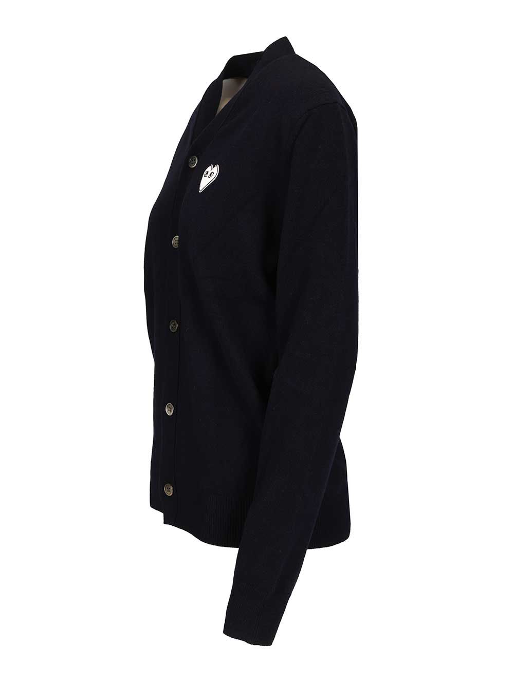 Comme Des Garcons Play Wool Cardigan Knitwear - Blue | 34ea36a6c9f234b0b2ed7c1231aa0f2124db6360