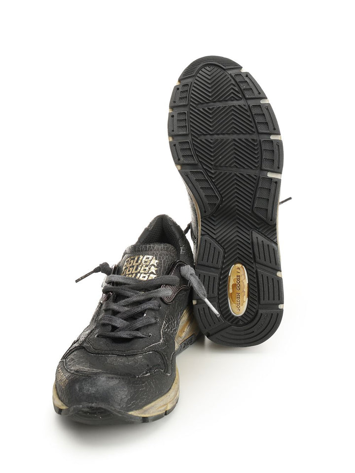 Golden Goose Deluxe Brand Running Dad Crack Leather And Naplak Upper Crack Leather Tongue Toe Heel And Star Sneakers - Black | f1f58552ab220c53dec53526534ccede22f63869