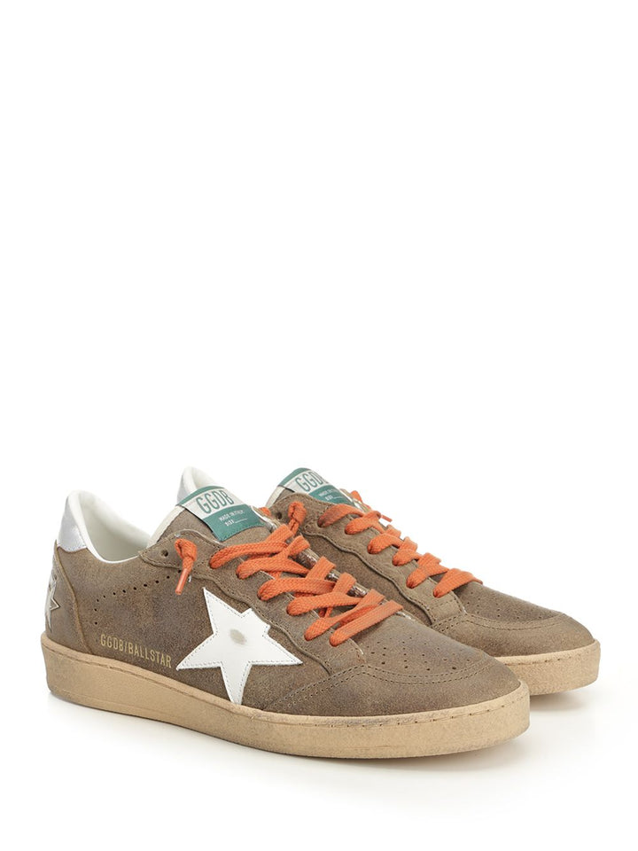 Golden Goose Deluxe Brand Ballstar Waxed Suede Upper Toe Tongue And Spur Leather Star Laminated Heel Sneakers - Brown | cad887a81aa4af6675d4009e051215cc35db1c0e