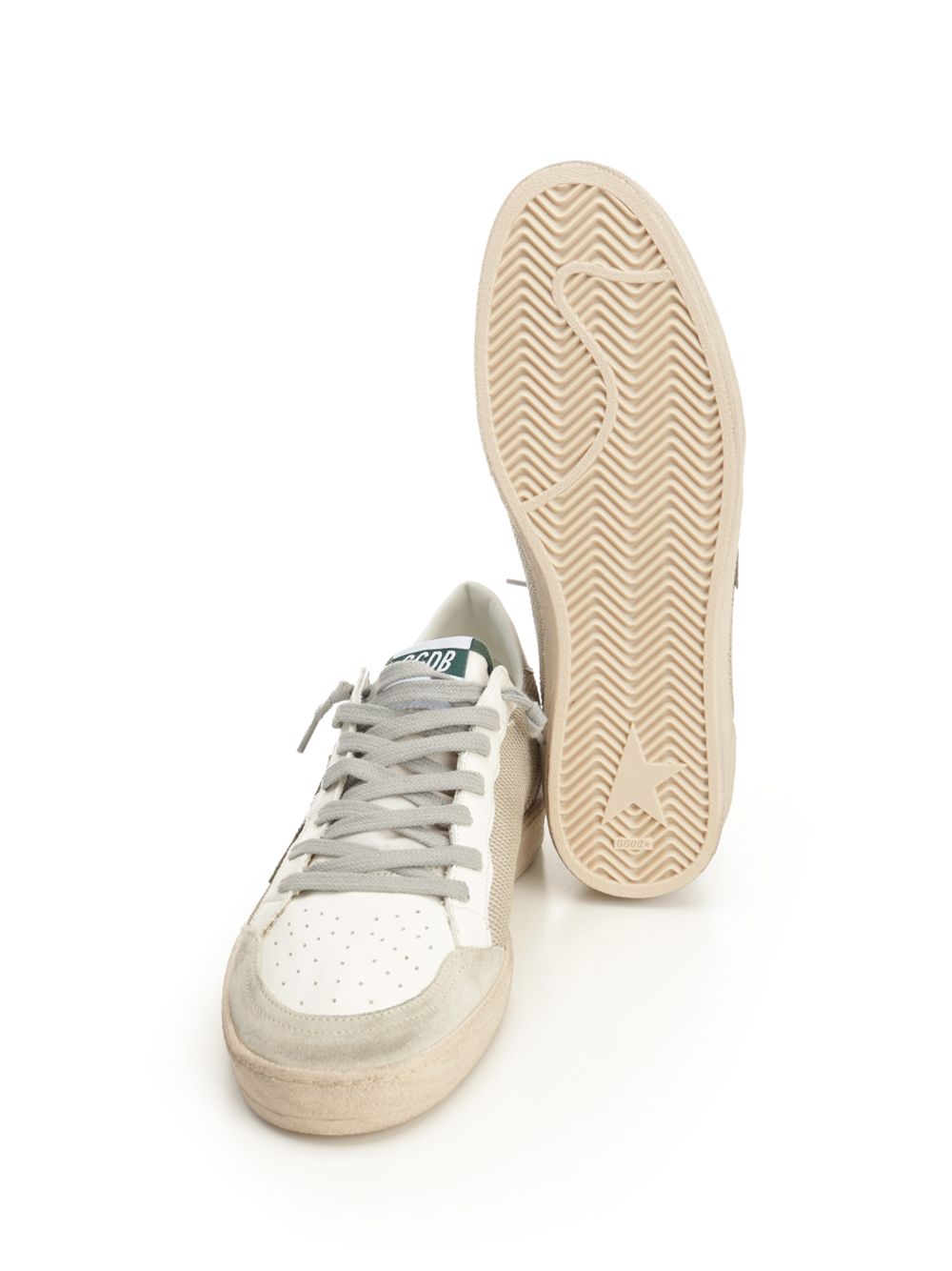 Golden Goose Deluxe Brand Ballstar Net Upper Leather Star Nylon Tongue Laminated Heel Crack Spur Sneakers - Beige | b76238352895fd0ef1516d70a2ca1de2744c3c44